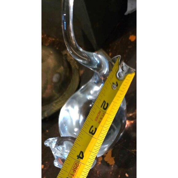 Cat Figurine Crystal Long Tail Artisan Signed Handcrafted - Picture 11 of 14